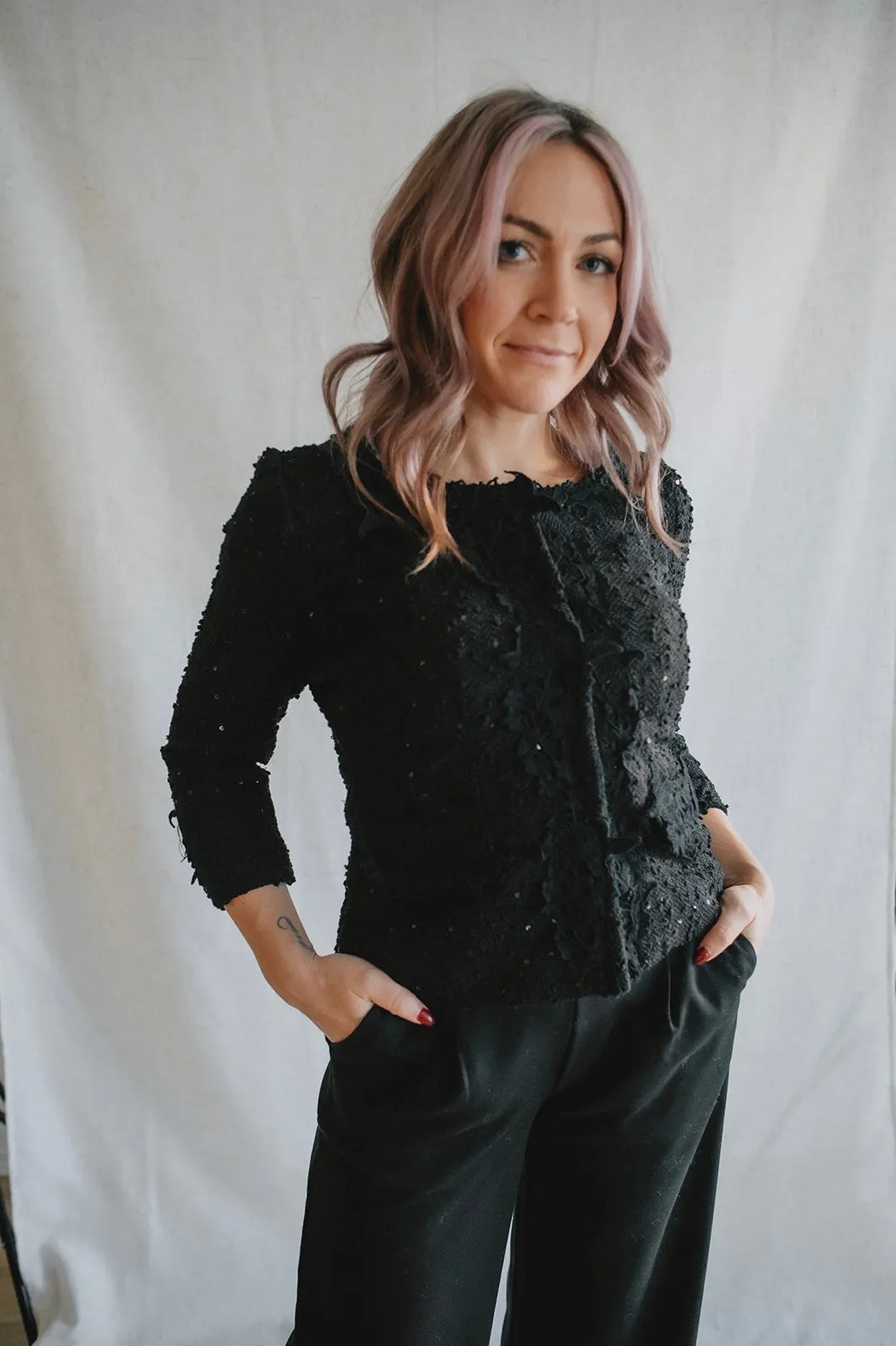 The Ines Tweed and Lace Jacket