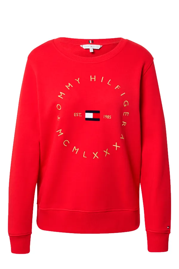 Tommy Hilfiger Women Circle Sweatshirt Red