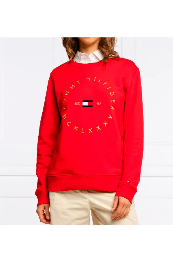 Tommy Hilfiger Women Circle Sweatshirt Red