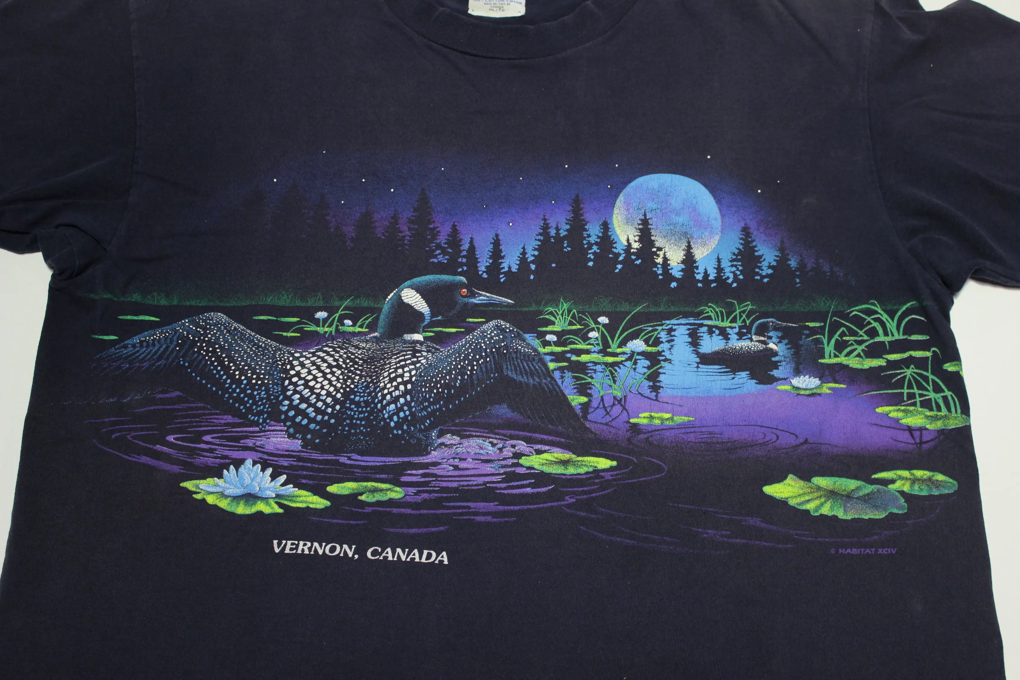 Vernon Canada Canadian Goose Vintage 90's Wilderness Moon Tourist T-Shirt