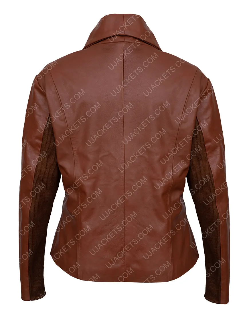 Virgin River Melinda Monroe Brown Leather Jacket | Girl's Bomber Jacket