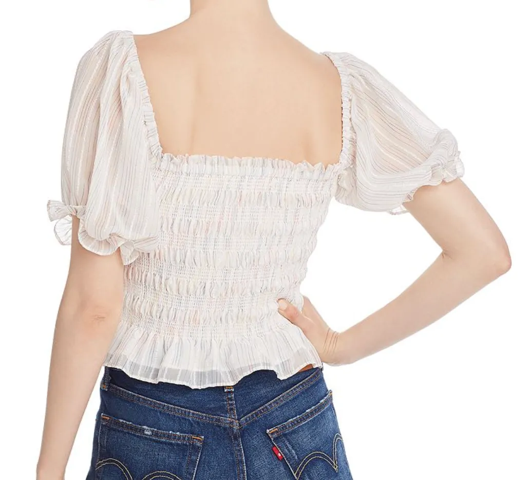 Wayf Smocked Off-The-Shoulder Top