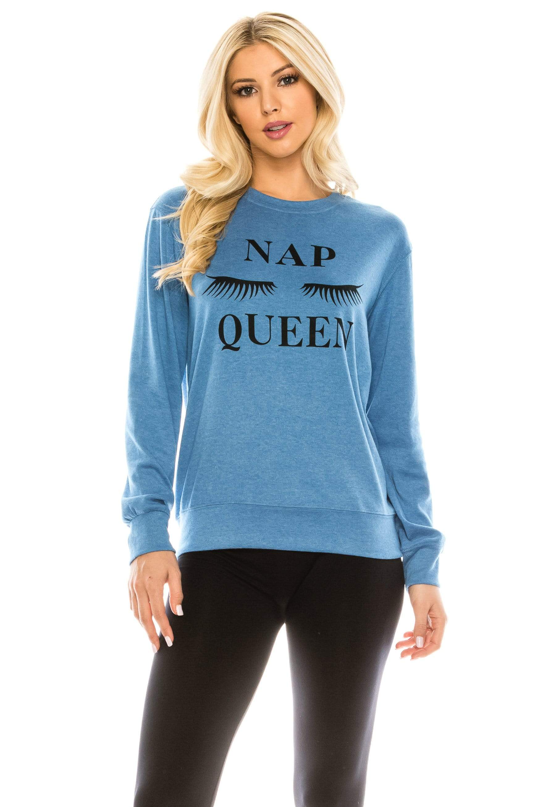 Women's Nap Queen Lounging Themed Sweatshirt with Bonus Eye Mask 2 Piece Gift Set