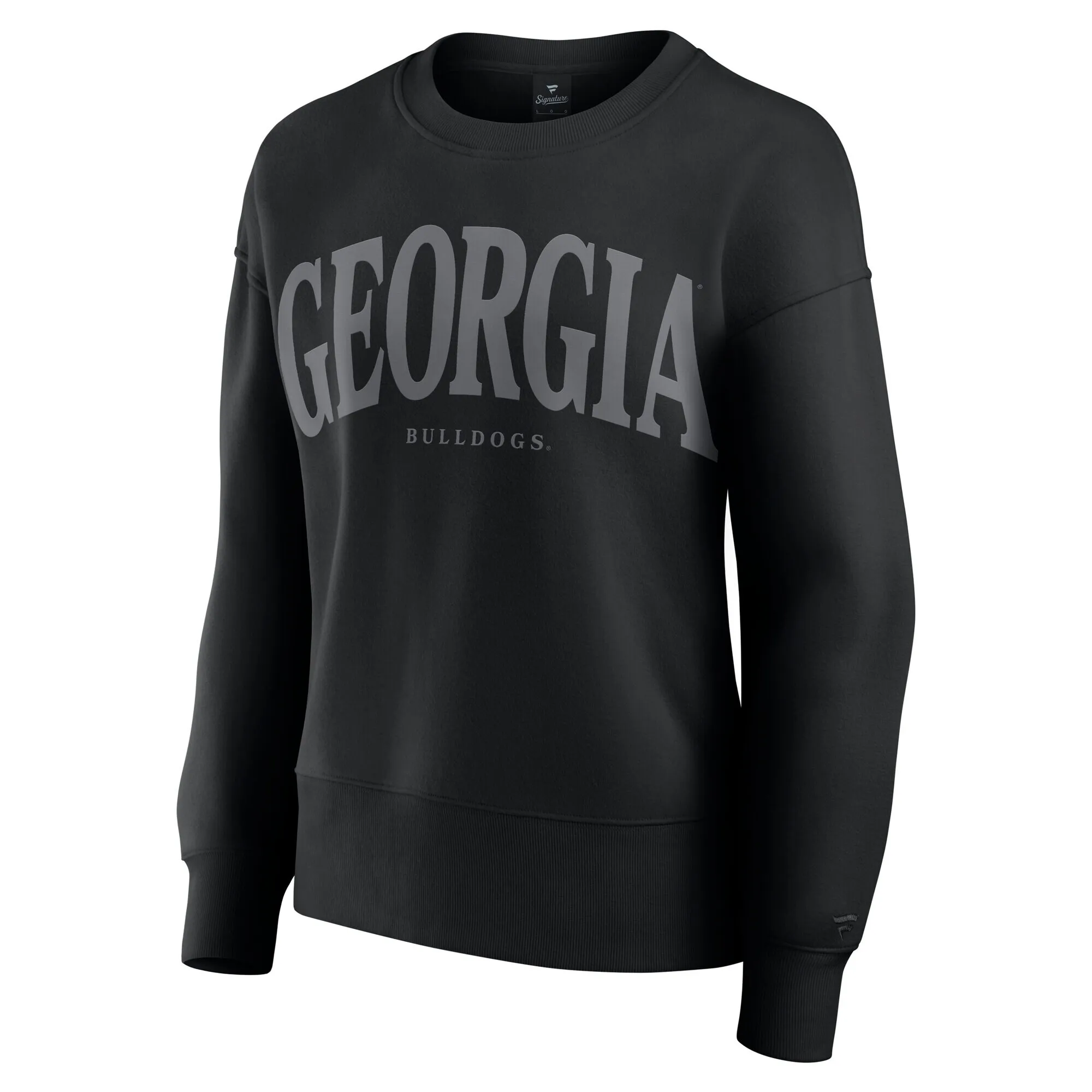 Women's Fanatics Black Georgia Bulldogs Supersoft Flow Fleece Pullover Sweatshirt