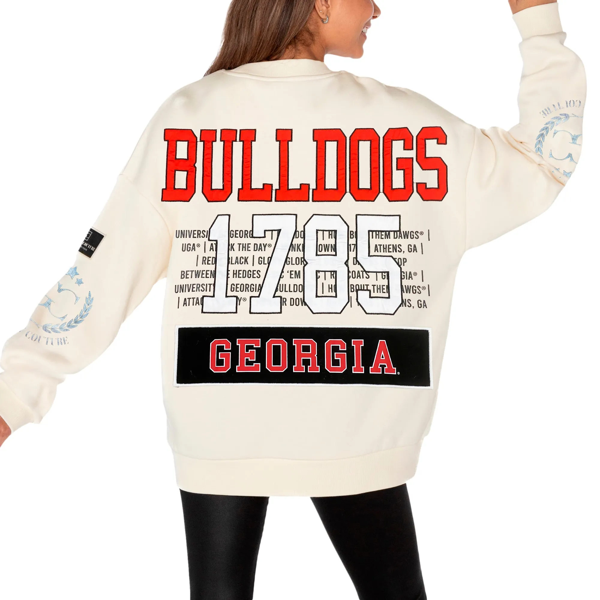 Women's Gameday Couture Cream Georgia Bulldogs Slay Pullover Sweatshirt