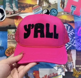 Y'all Pink Trucker hat